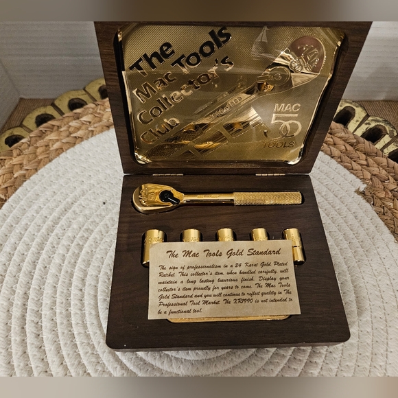1988 Limited Edition MAC 50 Tools 24K Gold Plated 6pc Ratchet Socket Set - Picture 15 of 16